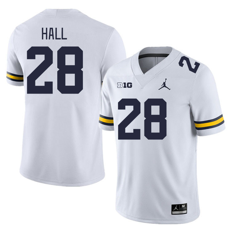 Michigan Wolverines #28 Benjamin Hall College Football Jerseys Stitched Sale-White